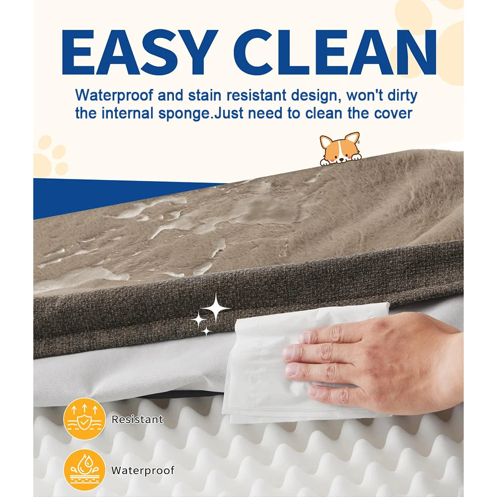 Large Dog, Pet,  Orthopedic, Cushioned Bed - Waterproof, EZ clean,  Washable Removable Cover