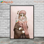 Cute Pet Cat Animals Posters Wall Art Canvas Painting Cartoon Illustration Wall Pictures For Living Room Nordic Poster Unframed
