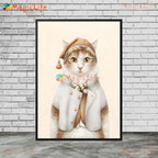 Cute Pet Cat Animals Posters Wall Art Canvas Painting Cartoon Illustration Wall Pictures For Living Room Nordic Poster Unframed