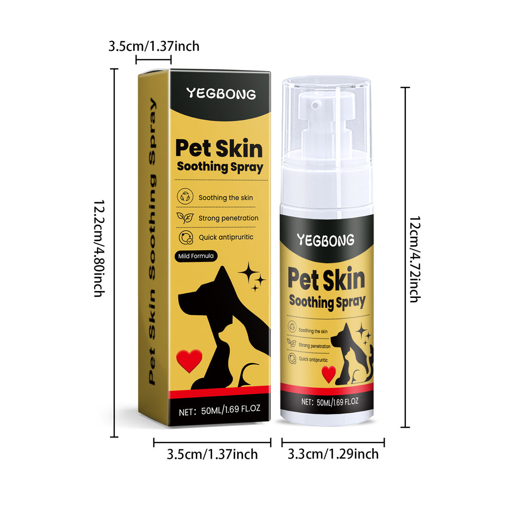 Pet Skin Care Spray Relief for Dogs/Cats, Treats  Flea Lice Skin Scratching and Licking, Portable Pet Wound Spray