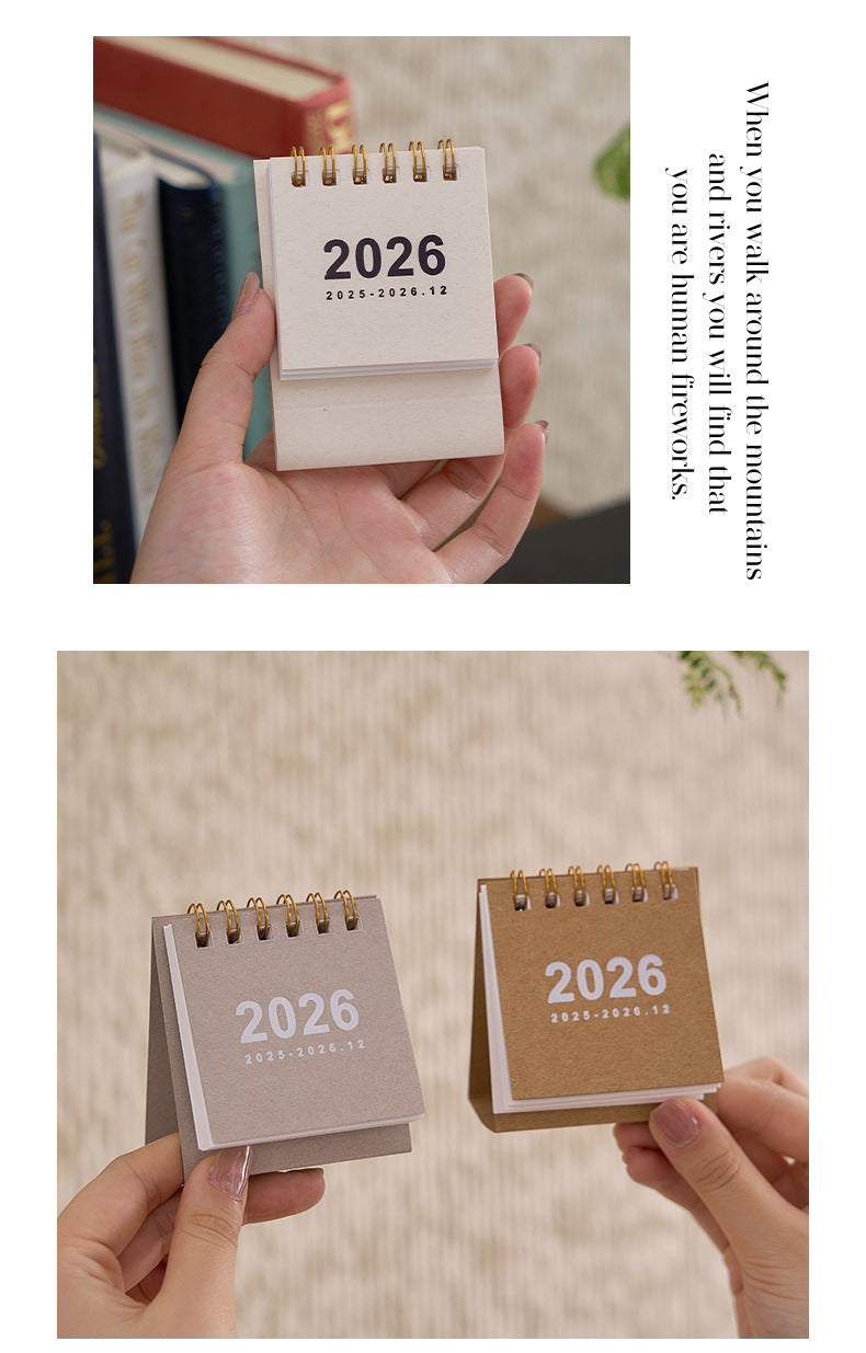 2026 Desk Calendar Kawaii Mini Calendar Books, Daily To-Do List,  Daily Monthly Yearly Planner,  Time Manegement Calendar
