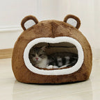 Warm Indoor Cat Kitten small dog Pet House - Funny, Plush Lounger - Cave Bed