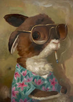 Funny Animals Personify Poster Print Cat Dog Rabbit Hamster Eat Something Canvas Painting Wall Art for Living Room Home Decor