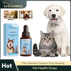 Pet Health Drops for Cats and Dogs, Provides Balanced Nutrition, Enhance Puppy/Kitten Disease Immunity,Multi Vitamin Pet Health Supplements
