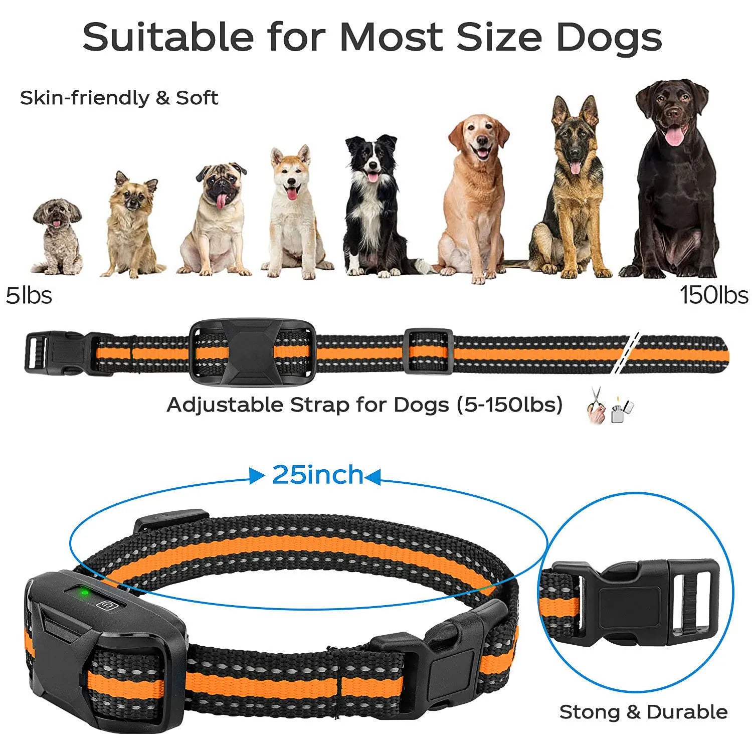 3300Ft Electric Dog Training Collar, Remote Control, Waterproof, Shock Vibration -  For Canine Pets 5-120lbs