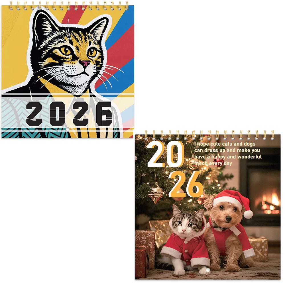  2026 Cute Cat & Dog Creative Calendar New Design,  Thoughtful New Year's Gift for Friends and Family
