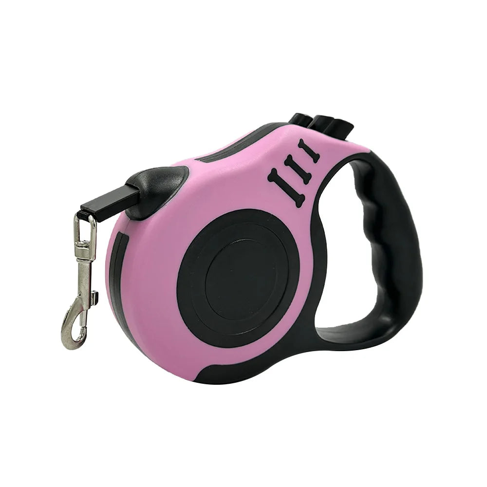 Retractable Nylon Dog Leash, 3m/5m Suitable For Small & Medium Dogs With One-Button Brake & Lock