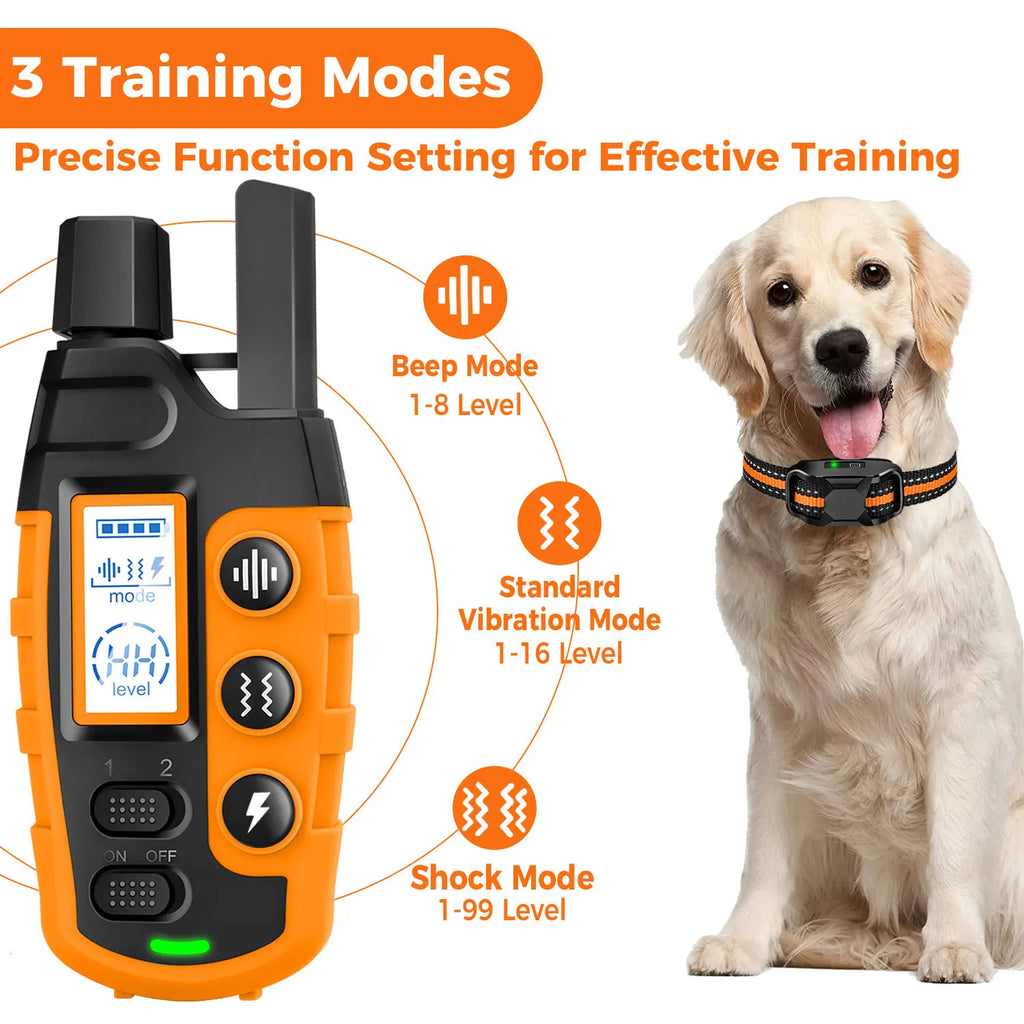 3300Ft Electric Dog Training Collar, Remote Control, Waterproof, Shock Vibration -  For Canine Pets 5-120lbs