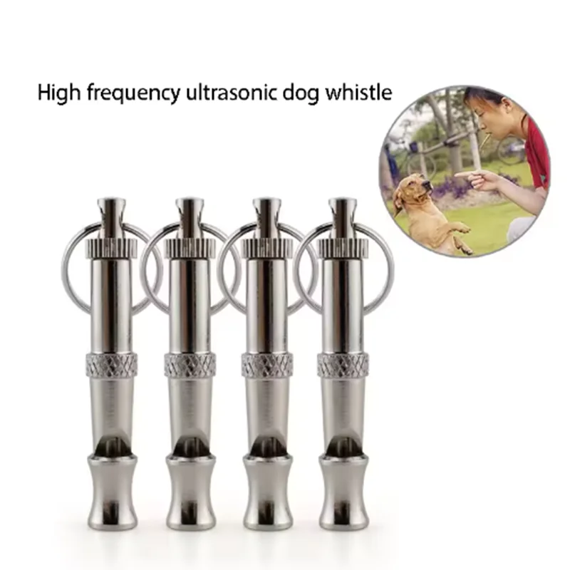 Pet training supplies, ultrasonic training dog whistle. silver, small, portable