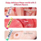 10pcs Cat Pet Snacks 15g/Stripe Liquid Wet Grain Tuna, Chicken, Cod choice flavors, Excellent Stocking stuffers, healthy