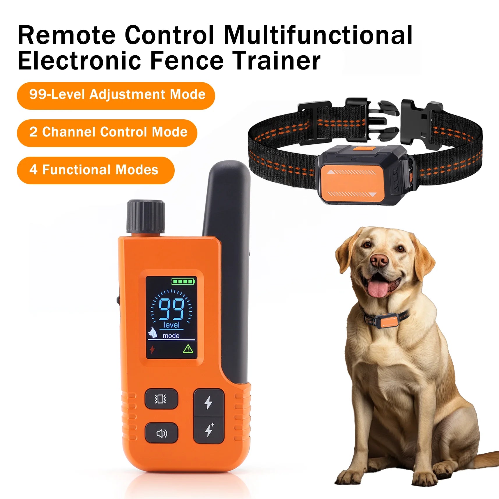 2000 Ft Electric Dog Training Collar Remote Control Waterproof Pet Behavior For 5-120 lbs Puppy With Shock Vibration