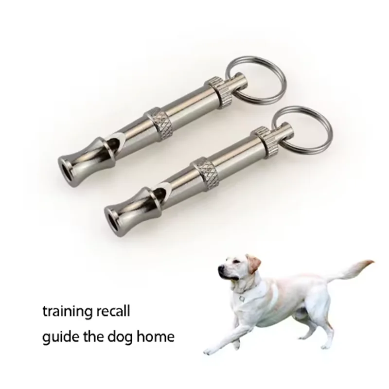 Pet training supplies, ultrasonic training dog whistle. silver, small, portable