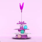 Self-Entertainment - Cat Toys - Interactive Turntable, Teaser Wand, Balls - Anti-Boredom for Kittens, Adult Cats,
