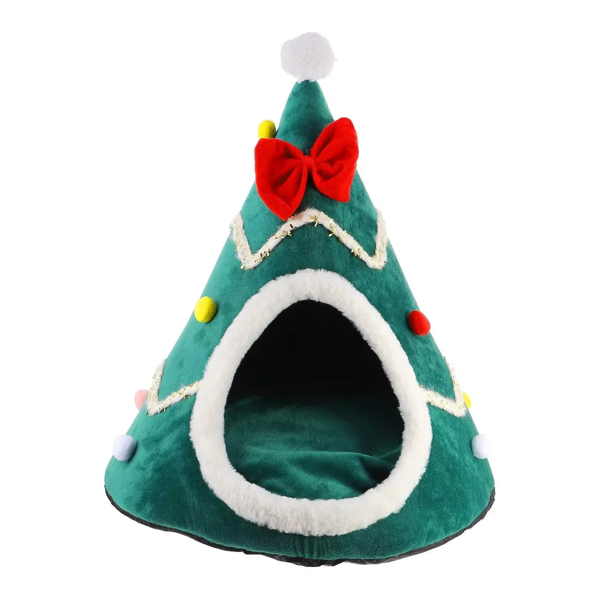 Christmas Tree Cave - Cozy Cat House Pets,  Small Dogs,  Puppy, Kitten,  Cat Cave - Warm, Soft, comfortable environment
