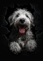 Funny The Dog In The Crevice Posters Norwich Terrier Lhasa Apso Dog Prints Canvas Painting Wall Pictures Home Kid's Room Decor