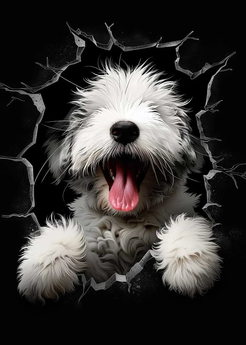 Funny The Dog In The Crevice Posters Norwich Terrier Lhasa Apso Dog Prints Canvas Painting Wall Pictures Home Kid's Room Decor