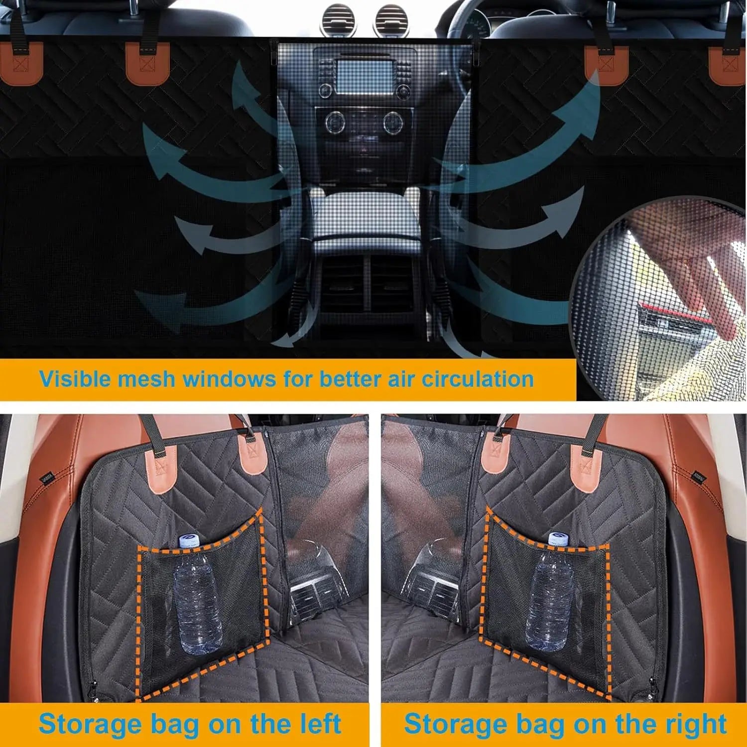 Strong Pet Car Seat Cover for Large & Medium Dogs - Waterproof, non-slip, supportive, protective, safe