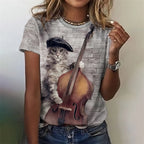 3D Printed Artistic Cat TShirt for Women  Plus Size Casual Short Sleeves Loose T Shirts ONeck Tops Funny Animal Pet Pattern Tees