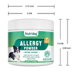 Anti-allergy & Immune Support Powder for dogs, Contains Omega-3 Fish Oil, Probiotics, Quercetin for itching relief and seasonal allergies