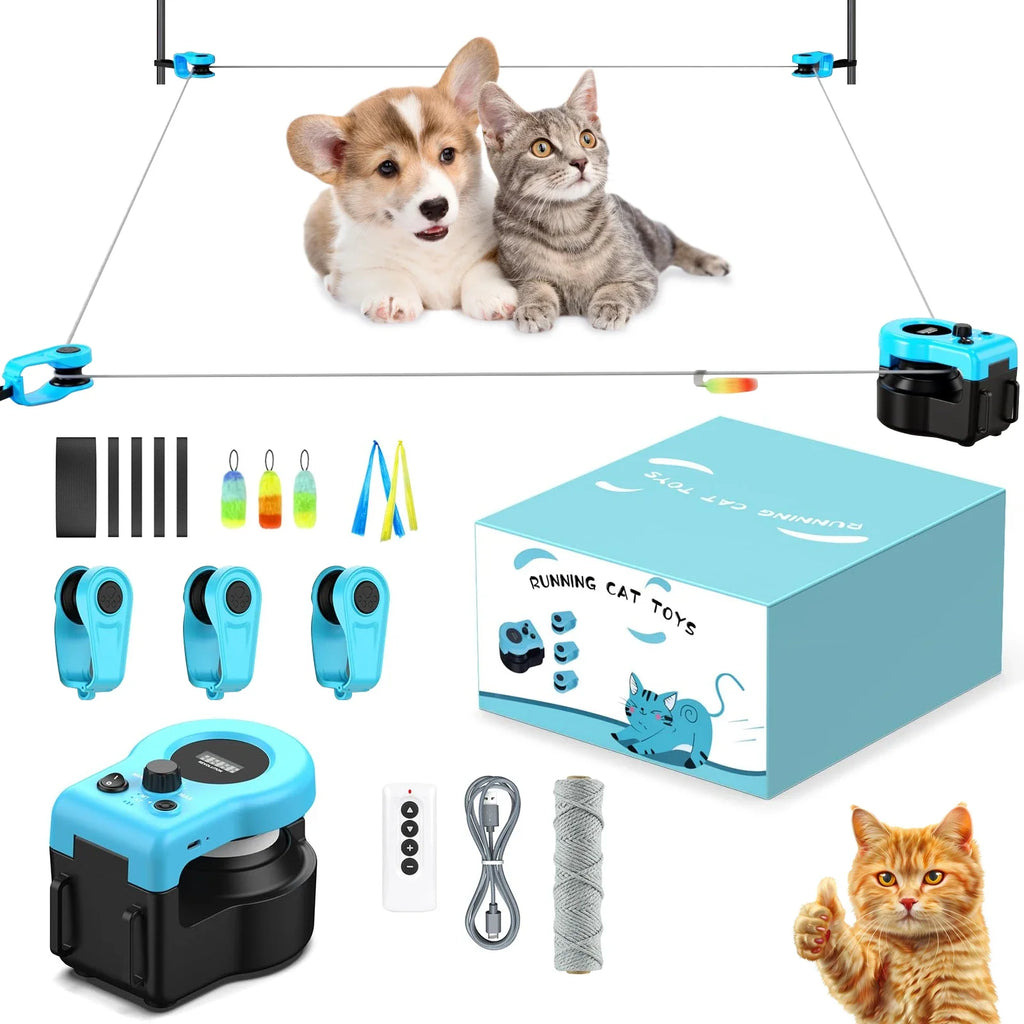 Pet Interactive Cat Toys for Indoor Cats, Wheel Exerciser, Treadmill ,Adjustable Speed Simulated Hunting