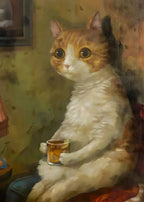 Funny Animals Personify Poster Print Cat Dog Rabbit Hamster Eat Something Canvas Painting Wall Art for Living Room Home Decor