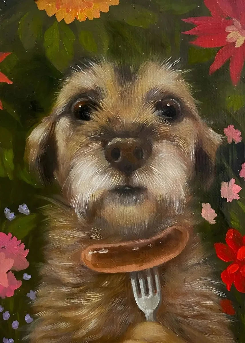 Funny Animals Personify Poster Print Cat Dog Rabbit Hamster Eat Something Canvas Painting Wall Art for Living Room Home Decor