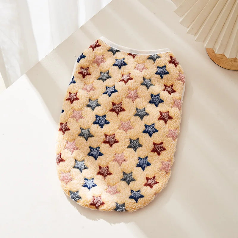 Flannel Dog Clothes Pet Clothes for Small Medium Dogs Soft Puppy Vest Cute Paw Print Chihuahua Coat Yorkshire Vest Pet Costume