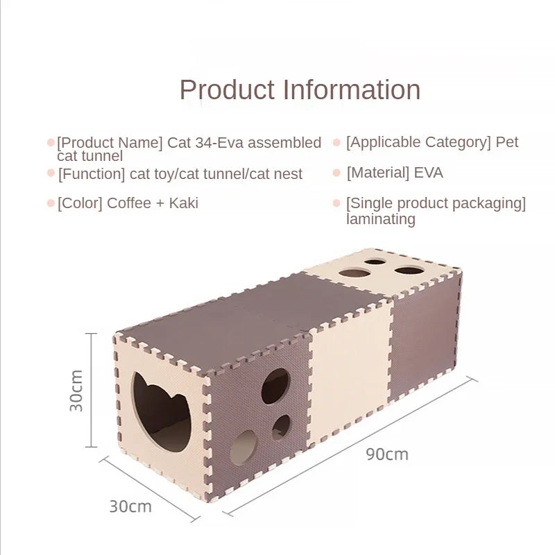 EVA Cat Tunnel Foam Scratchig Board and Toy - Foldable for interactive Pet Play