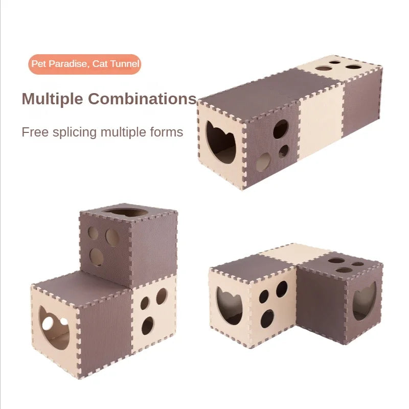 EVA Cat Tunnel Foam Scratchig Board and Toy - Foldable for interactive Pet Play