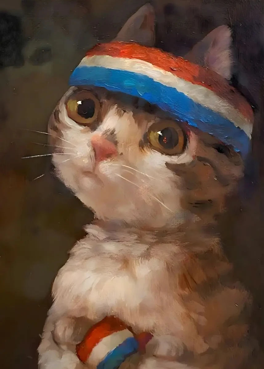 Funny Animals Personify Poster Print Cat Dog Rabbit Hamster Eat Something Canvas Painting Wall Art for Living Room Home Decor