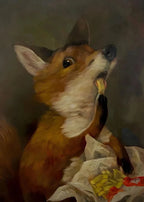 Funny Animals Personify Poster Print Cat Dog Rabbit Hamster Eat Something Canvas Painting Wall Art for Living Room Home Decor