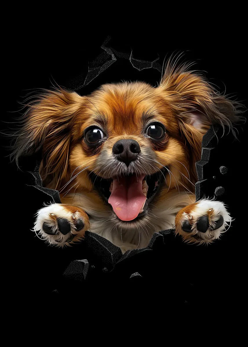 Funny The Dog In The Crevice Posters Norwich Terrier Lhasa Apso Dog Prints Canvas Painting Wall Pictures Home Kid's Room Decor