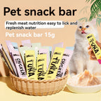 10pcs Cat Pet Snacks 15g/Stripe Liquid Wet Grain Tuna, Chicken, Cod choice flavors, Excellent Stocking stuffers, healthy