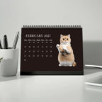 1pc 2026-2027 Cat Theme Calendar, Pet Cat，24- Monthly Planner, Desktop Calendar, Perfect Gift for the New Year