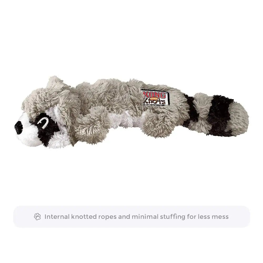 KONG - Scrunch Knots Raccoon - Internal Knotted Ropes - Minimal Stuffing for Medium/Large Dogs
