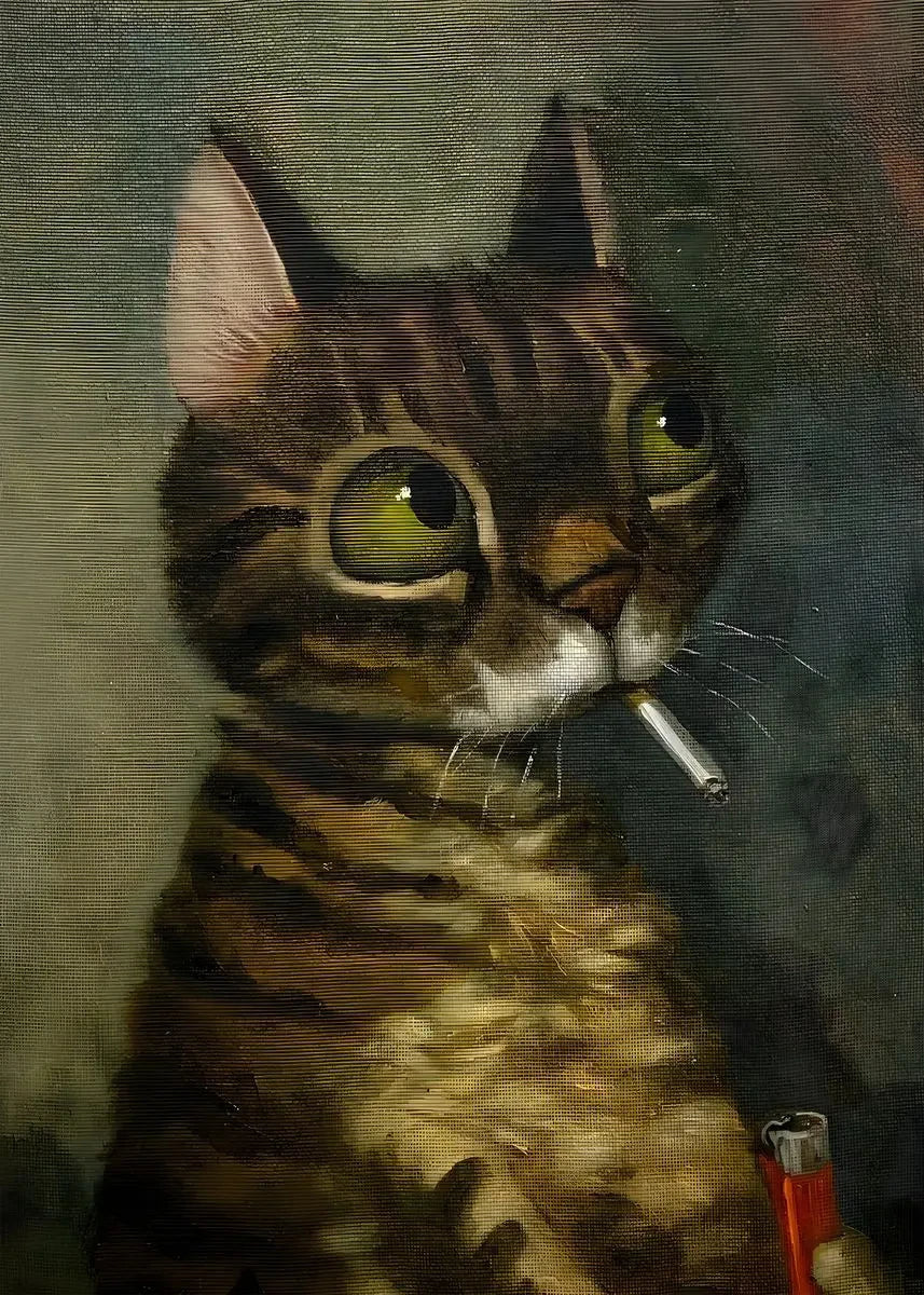 Funny Animals Personify Poster Print Cat Dog Rabbit Hamster Eat Something Canvas Painting Wall Art for Living Room Home Decor