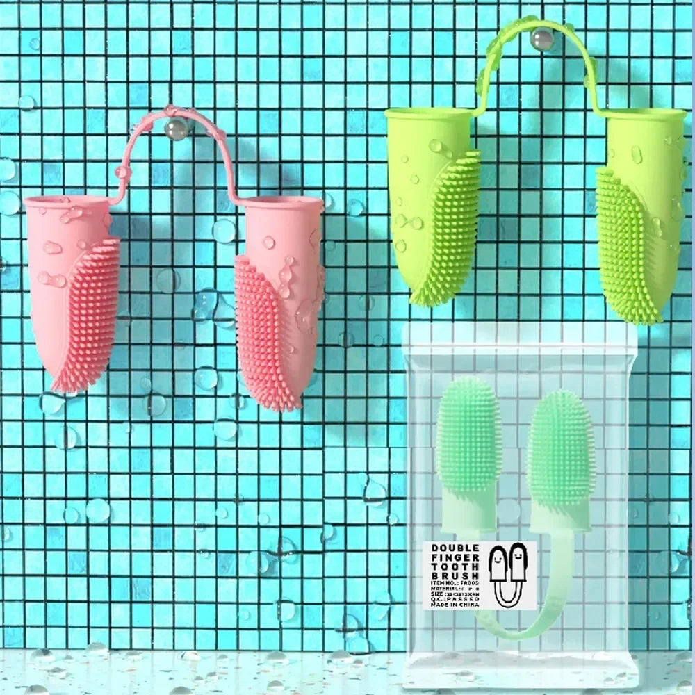 Pet Two-finger Toothbrush for Dogs or Cats,  Teeth Cleaning, Oral Cleaning Tools for Pets