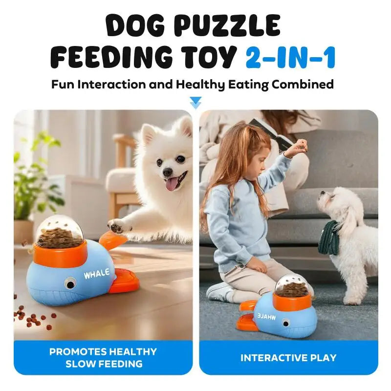 Dog Cat Treats Dispenser Toy Anti-Slip Slow Puzzle Interactive Treat Dispenser Automatic Feeder Toys for Pet Training Supplies