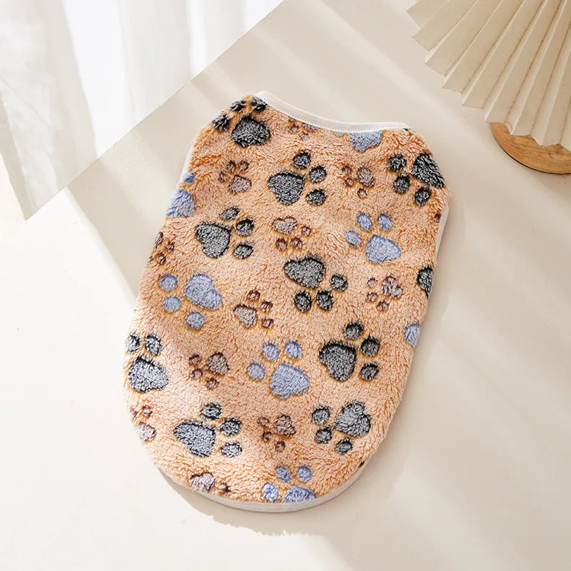 Flannel Soft, Vest, Pet Dog Clothes for Small or Medium sizes, Cute Vest Paw Print pattern and more