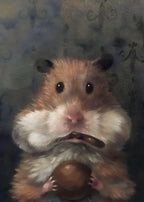 Funny Animals Personify Poster Print Cat Dog Rabbit Hamster Eat Something Canvas Painting Wall Art for Living Room Home Decor