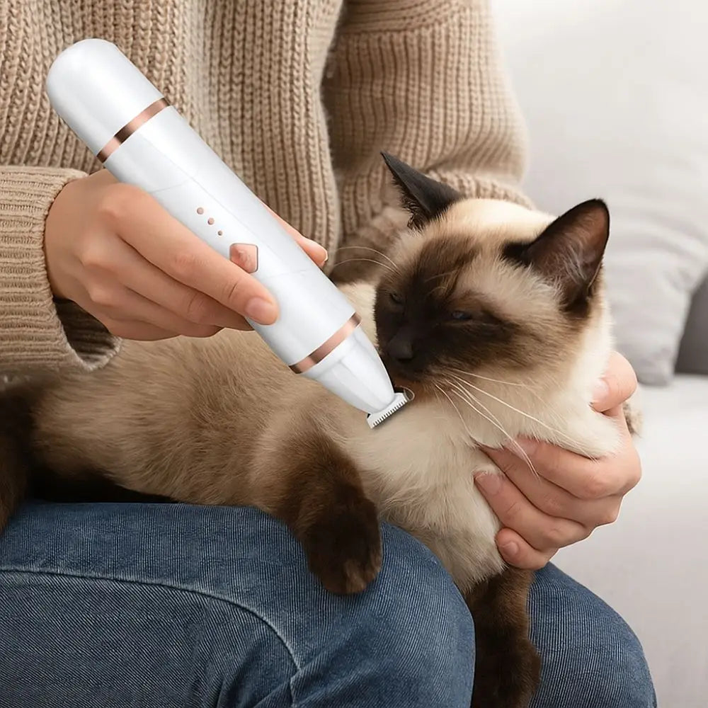 2-in-1 Pet Dog/Cat Nail Trimmer, Clipper, Grinder  - LED Low Noise, USB Charging,  Professional Electric Grooming Tools