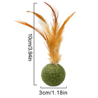 Natural Catnip Feather Balls - Lickable - Cat Kitten Scratchers - Fresh Breath  - Chewing Toy