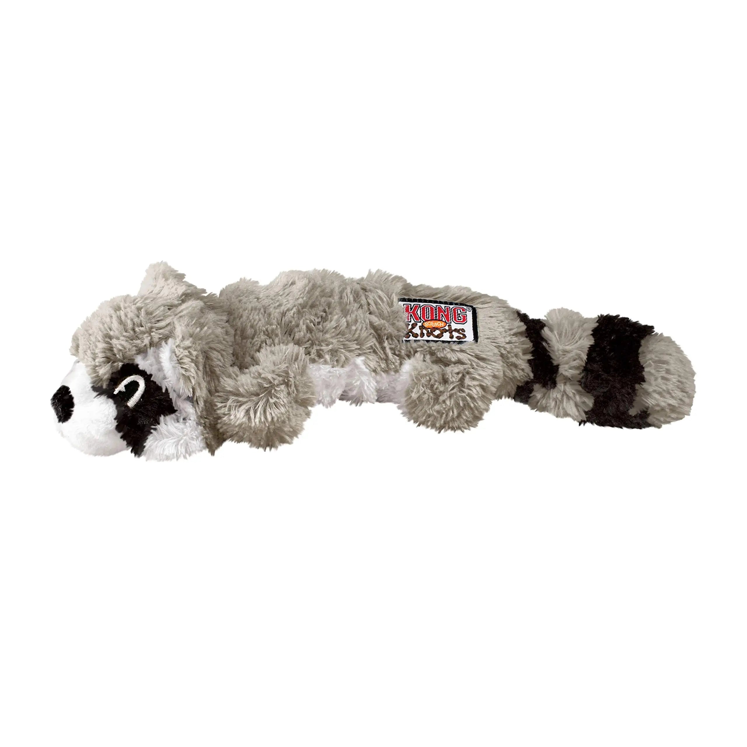 KONG - Scrunch Knots Raccoon - Internal Knotted Ropes - Minimal Stuffing for Medium/Large Dogs