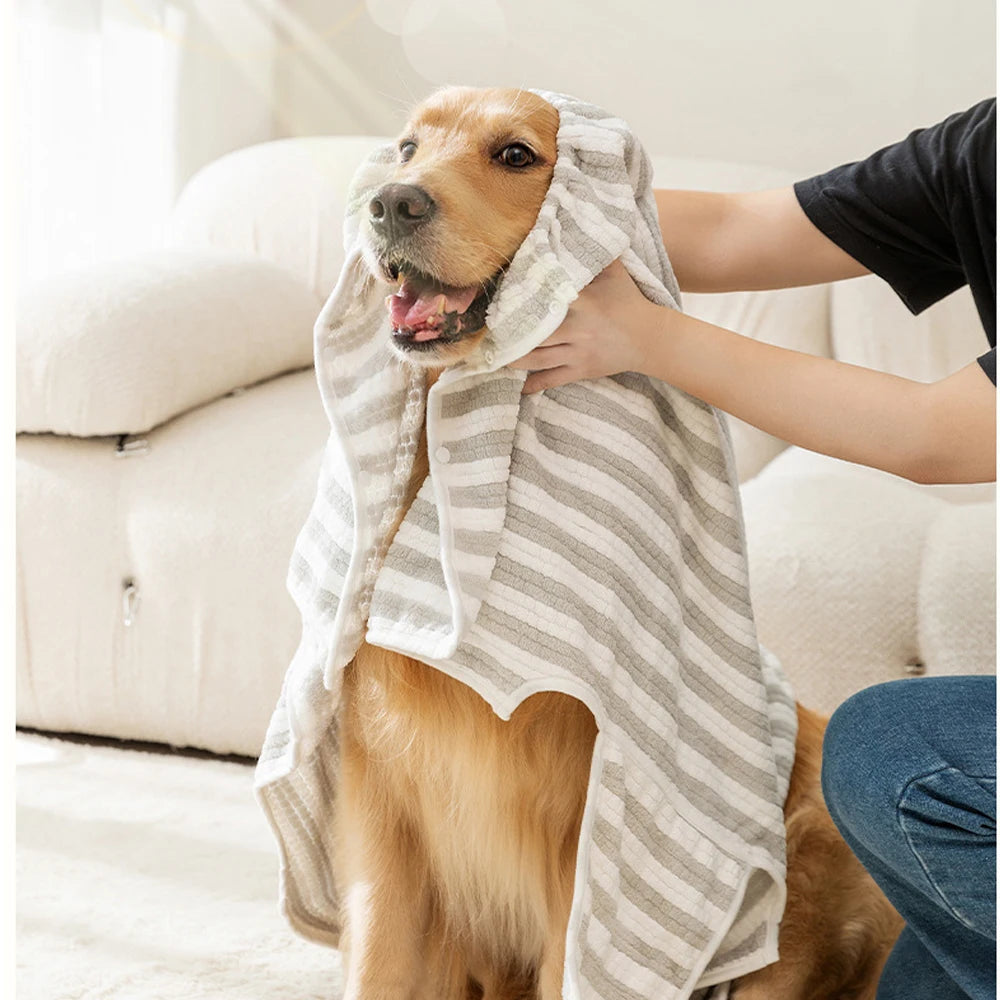 Comfortable Soft Large Small  Dog Bath Towel Bathrobe - Absorbent Quick Drying