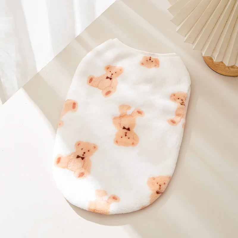 Flannel Soft, Vest, Pet Dog Clothes for Small or Medium sizes, Cute Vest Paw Print pattern and more