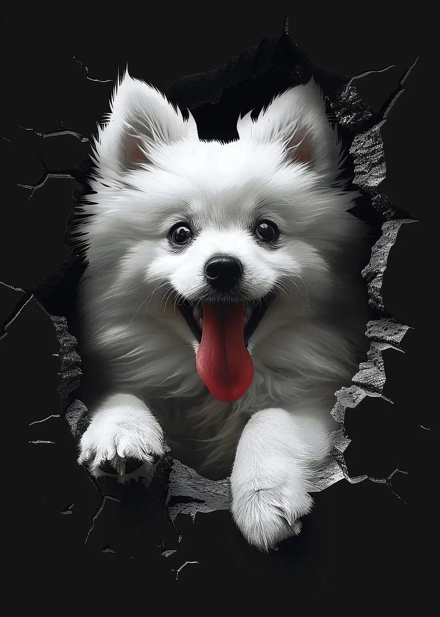 Funny The Dog In The Crevice Posters Norwich Terrier Lhasa Apso Dog Prints Canvas Painting Wall Pictures Home Kid's Room Decor