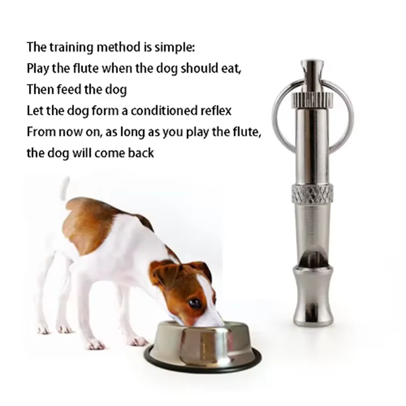 Pet training supplies, ultrasonic training dog whistle. silver, small, portable