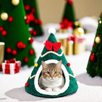 Christmas Tree Cave - Cozy Cat House Pets,  Small Dogs,  Puppy, Kitten,  Cat Cave - Warm, Soft, comfortable environment