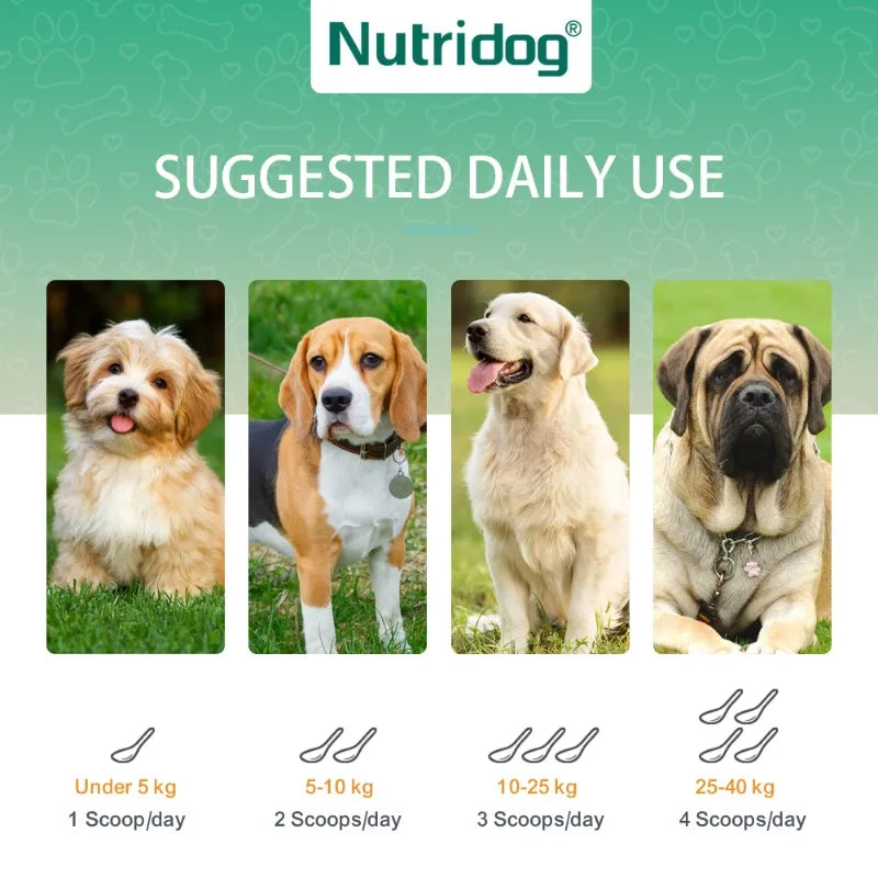 Anti-allergy & Immune Support Powder for dogs, Contains Omega-3 Fish Oil, Probiotics, Quercetin for itching relief and seasonal allergies