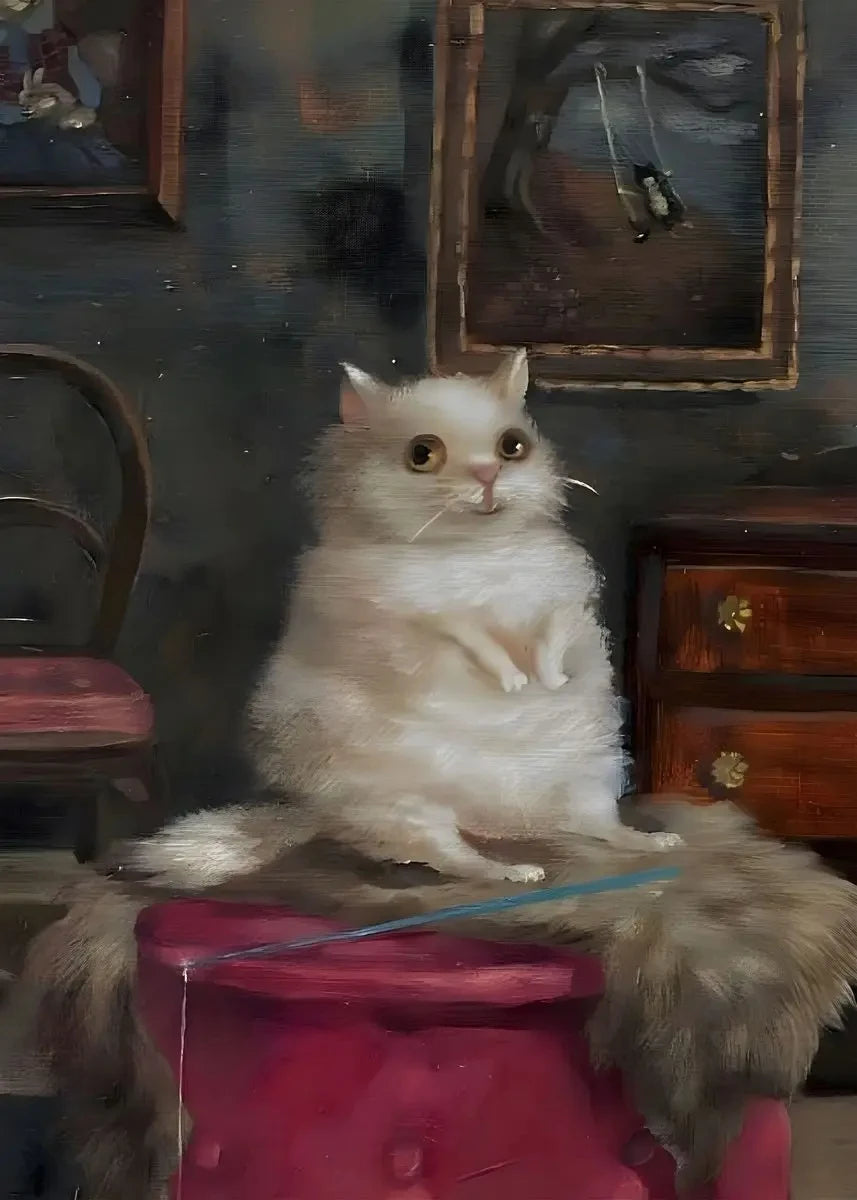 Funny Animals Personify Poster Print Cat Dog Rabbit Hamster Eat Something Canvas Painting Wall Art for Living Room Home Decor